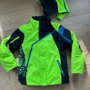 Spyder Kids Puffer Jacket in Bright Green and Black